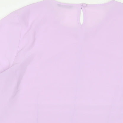 Womens UK Size 14 Debenhams Purple Basic T-Shirt