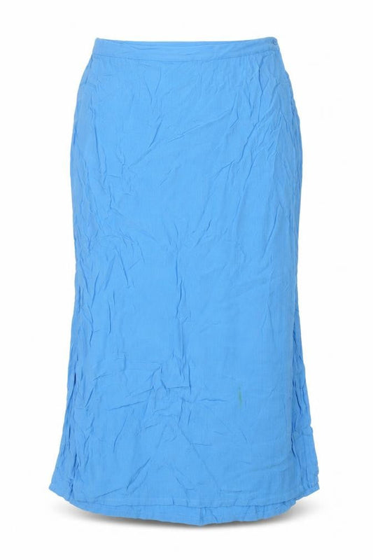 Alders Womens Blue Viscose A-Line Skirt Size 14 Button