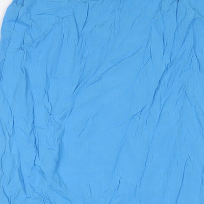 Alders Womens Blue Viscose A-Line Skirt Size 14 Button