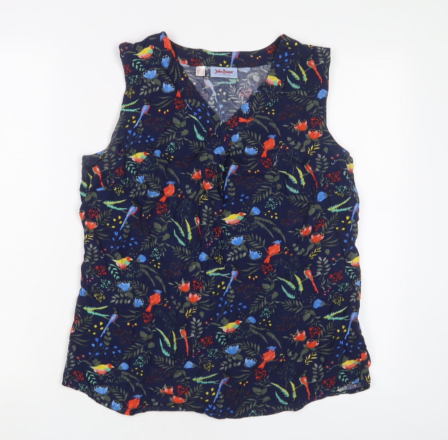 Womens UK Size 14 John Baner Blue Basic Tank