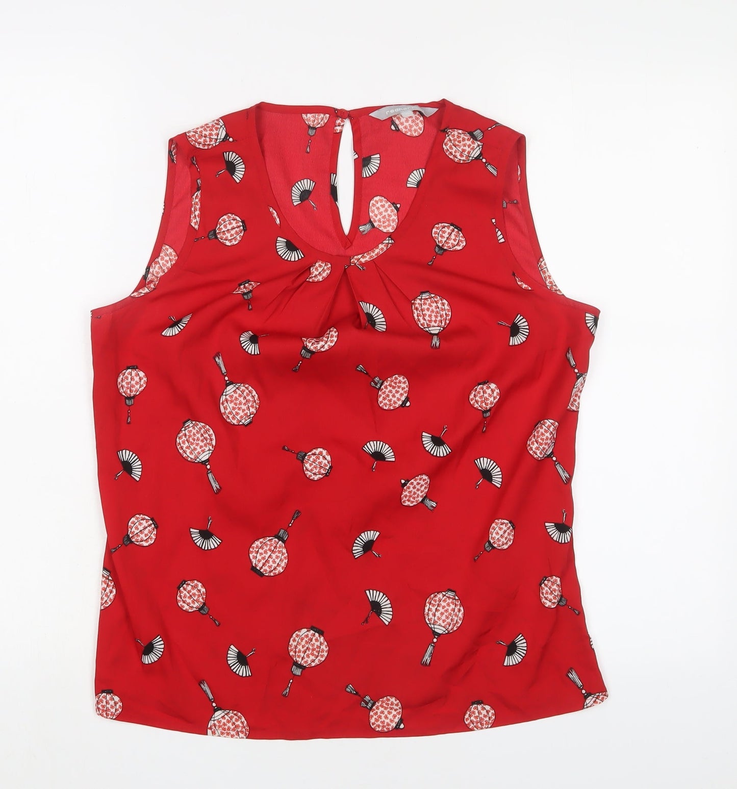 Womens UK Size 10 Red Herring Red Basic Tank