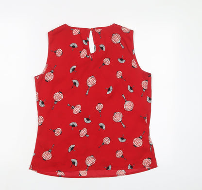 Womens UK Size 10 Red Herring Red Basic Tank