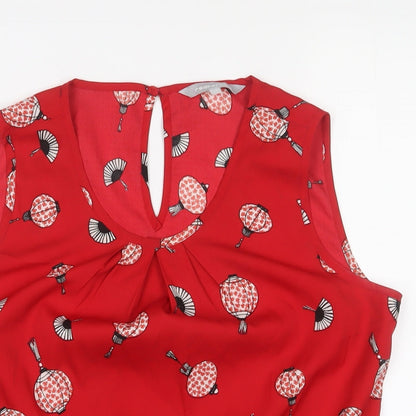 Womens UK Size 10 Red Herring Red Basic Tank