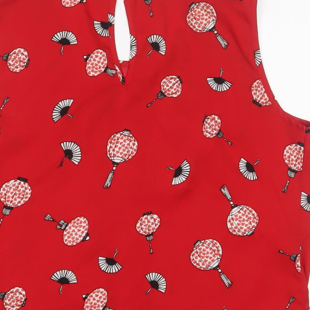 Womens UK Size 10 Red Herring Red Basic Tank