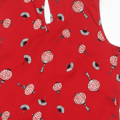 Womens UK Size 10 Red Herring Red Basic Tank
