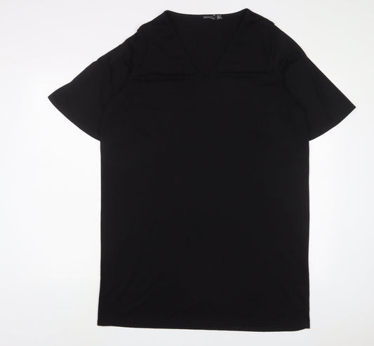 Boohoo Womens Black Polyester A-Line Size 16 V-Neck Pullover