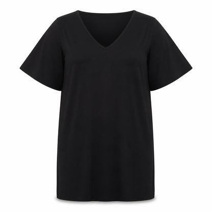 Boohoo Womens Black Polyester A-Line Size 16 V-Neck Pullover
