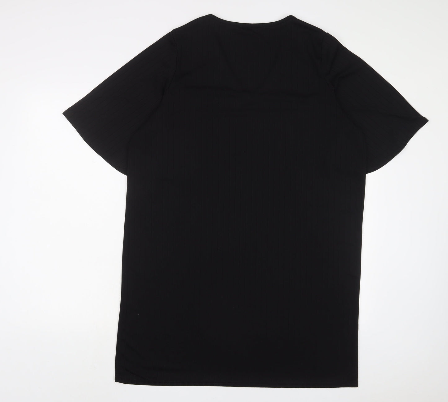 Boohoo Womens Black Polyester A-Line Size 16 V-Neck Pullover