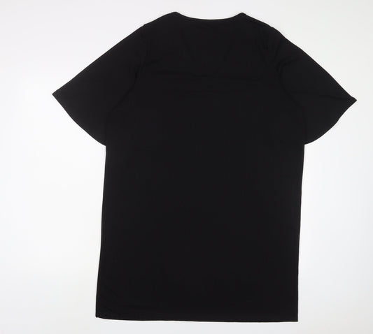 Boohoo Womens Black Polyester A-Line Size 16 V-Neck Pullover