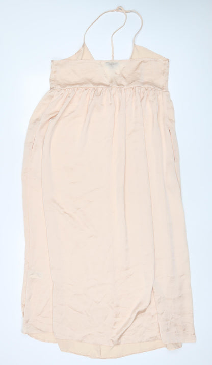 Topshop Womens Beige Polyester A-Line Size 12 Halter Pullover