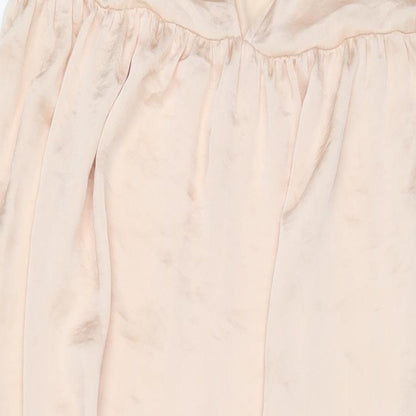 Topshop Womens Beige Polyester A-Line Size 12 Halter Pullover