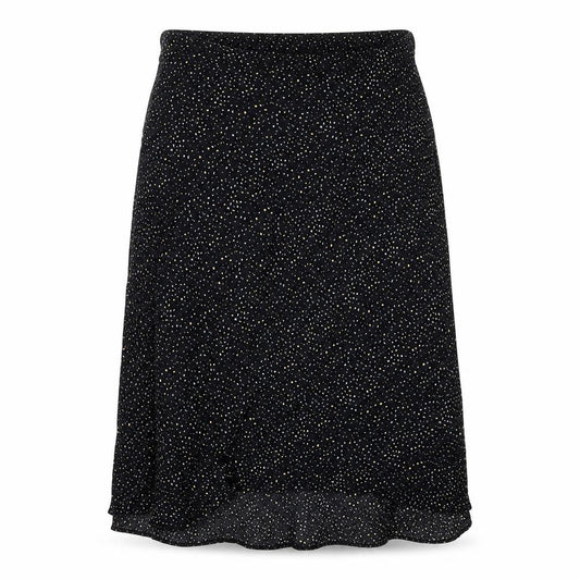 Feather & Bone Womens Black Geometric Viscose A-Line Skirt Size 14 Zip