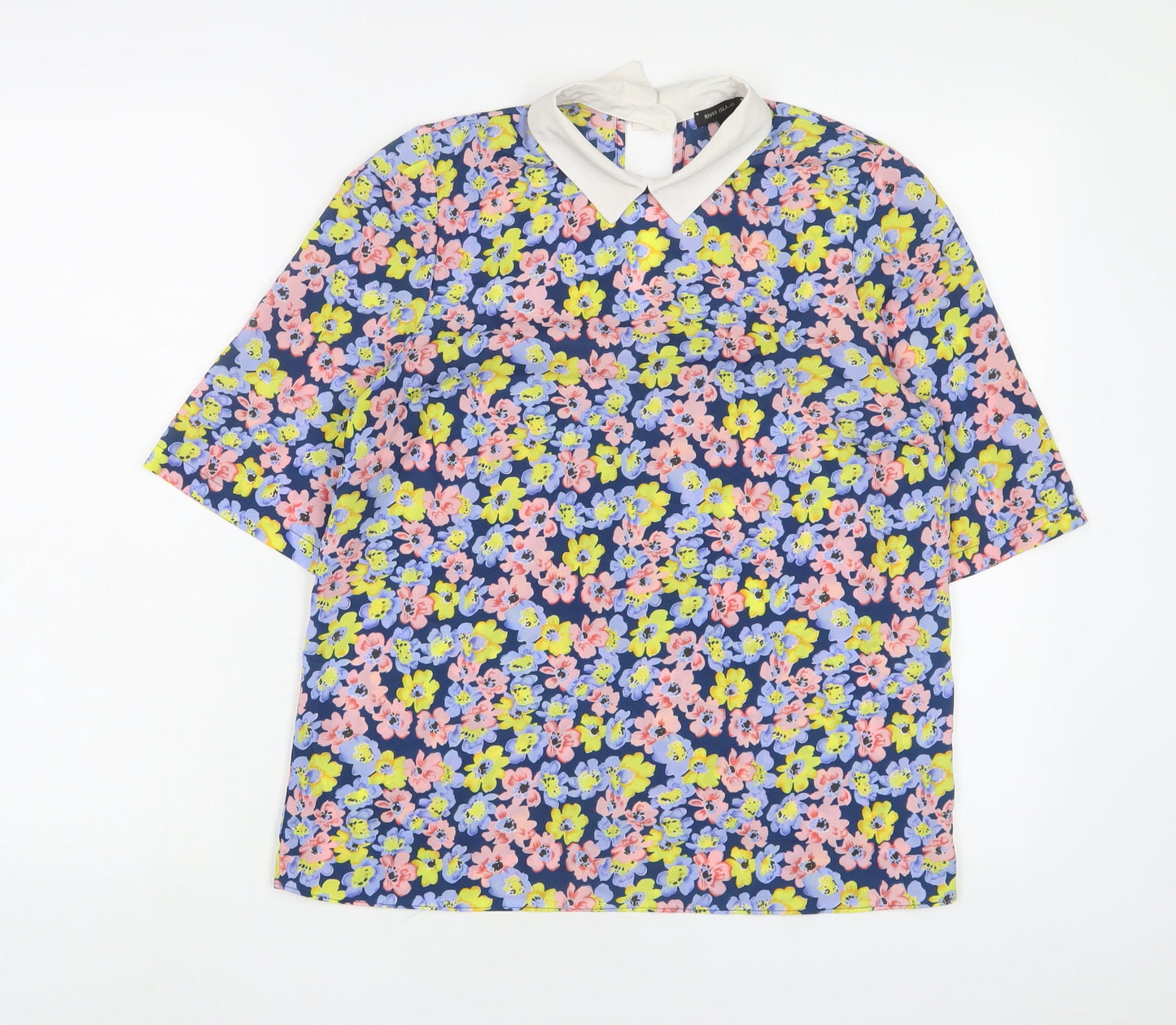 Womens UK Size 10 River Island Multicoloured Basic T-Shirt