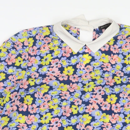 Womens UK Size 10 River Island Multicoloured Basic T-Shirt