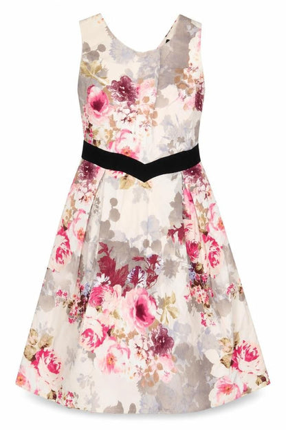 Dorothy Perkins Womens Pink Floral Cotton Fit & Flare Size 16 V-Neck Zip