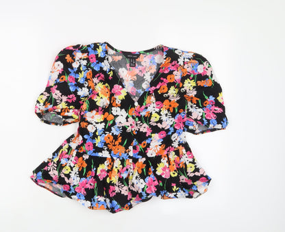 Womens UK Size 6 New Look Multicoloured Basic Blouse