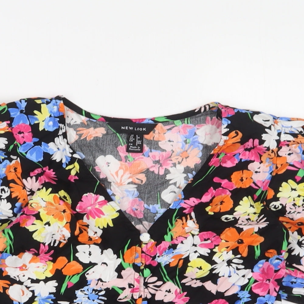 Womens UK Size 6 New Look Multicoloured Basic Blouse