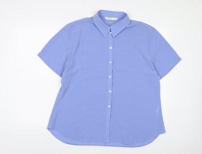 Womens UK Size 16 BHS Purple Basic Button-Up