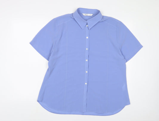Womens UK Size 16 BHS Purple Basic Button-Up