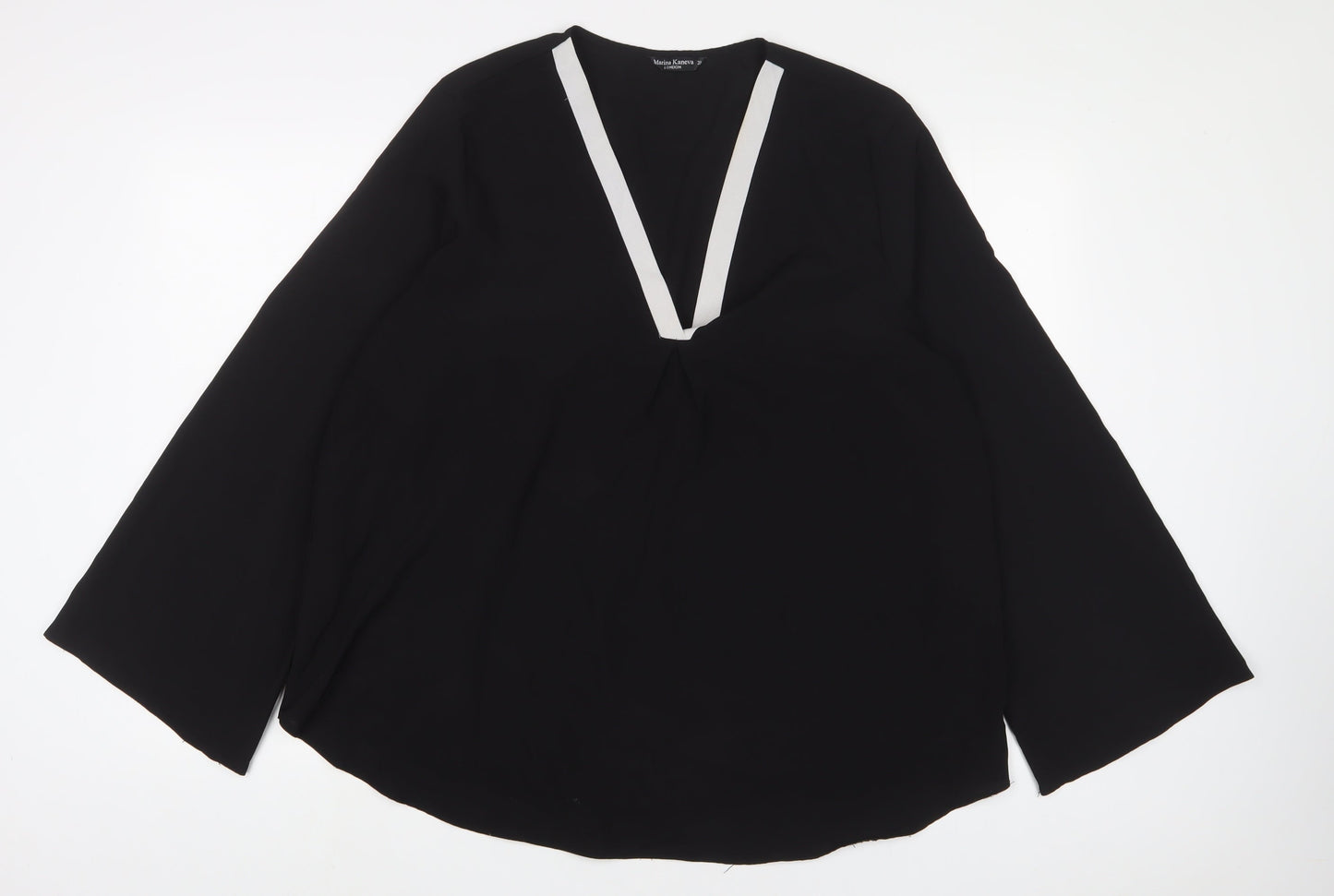 Womens UK Size 20 Marina Kaneva Black Basic Button-Up