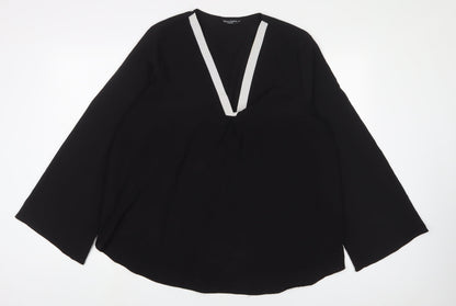 Womens UK Size 20 Marina Kaneva Black Basic Button-Up