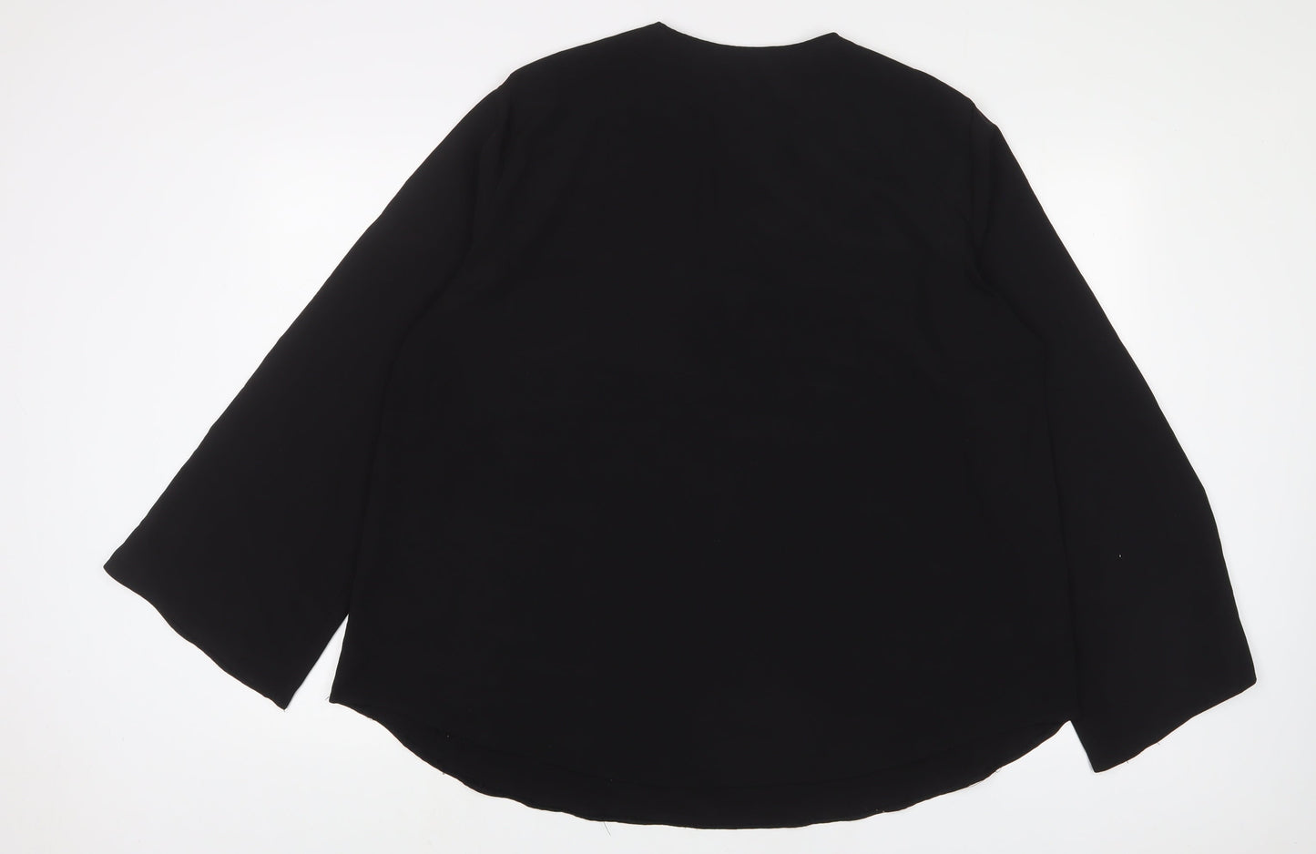 Womens UK Size 20 Marina Kaneva Black Basic Button-Up