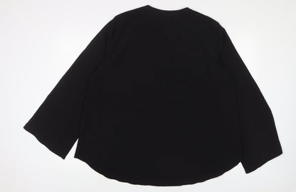 Womens UK Size 20 Marina Kaneva Black Basic Button-Up