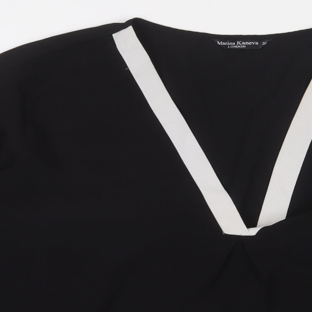 Womens UK Size 20 Marina Kaneva Black Basic Button-Up