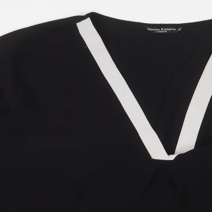 Womens UK Size 20 Marina Kaneva Black Basic Button-Up