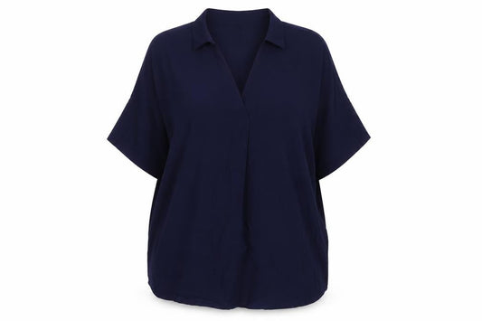 Womens UK Size L Mango Blue Basic Polo