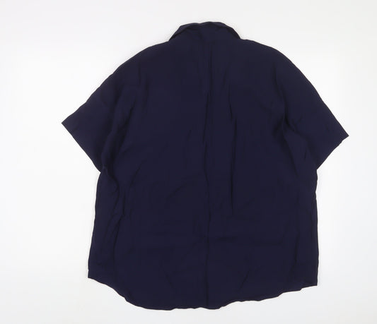 Womens UK Size L Mango Blue Basic Polo