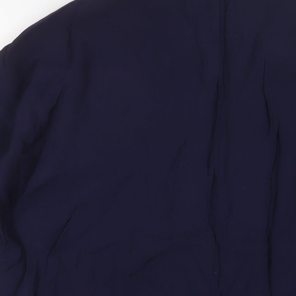 Womens UK Size L Mango Blue Basic Polo