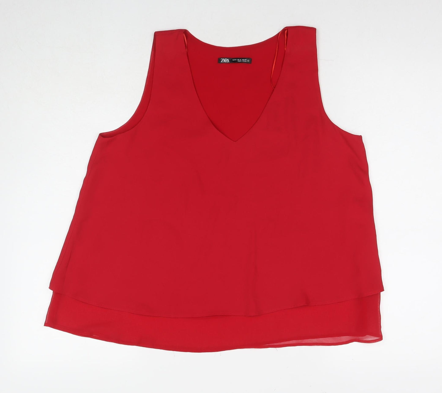 Womens UK Size M Zara Black Basic Tank