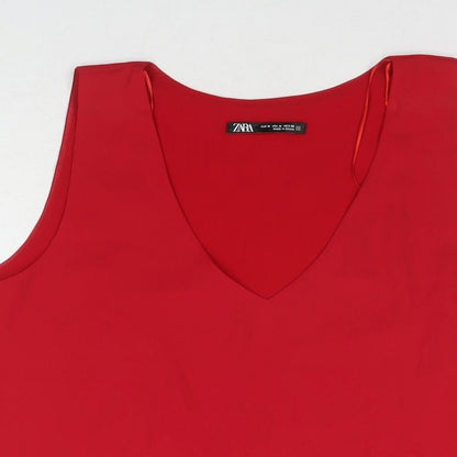 Womens UK Size M Zara Black Basic Tank