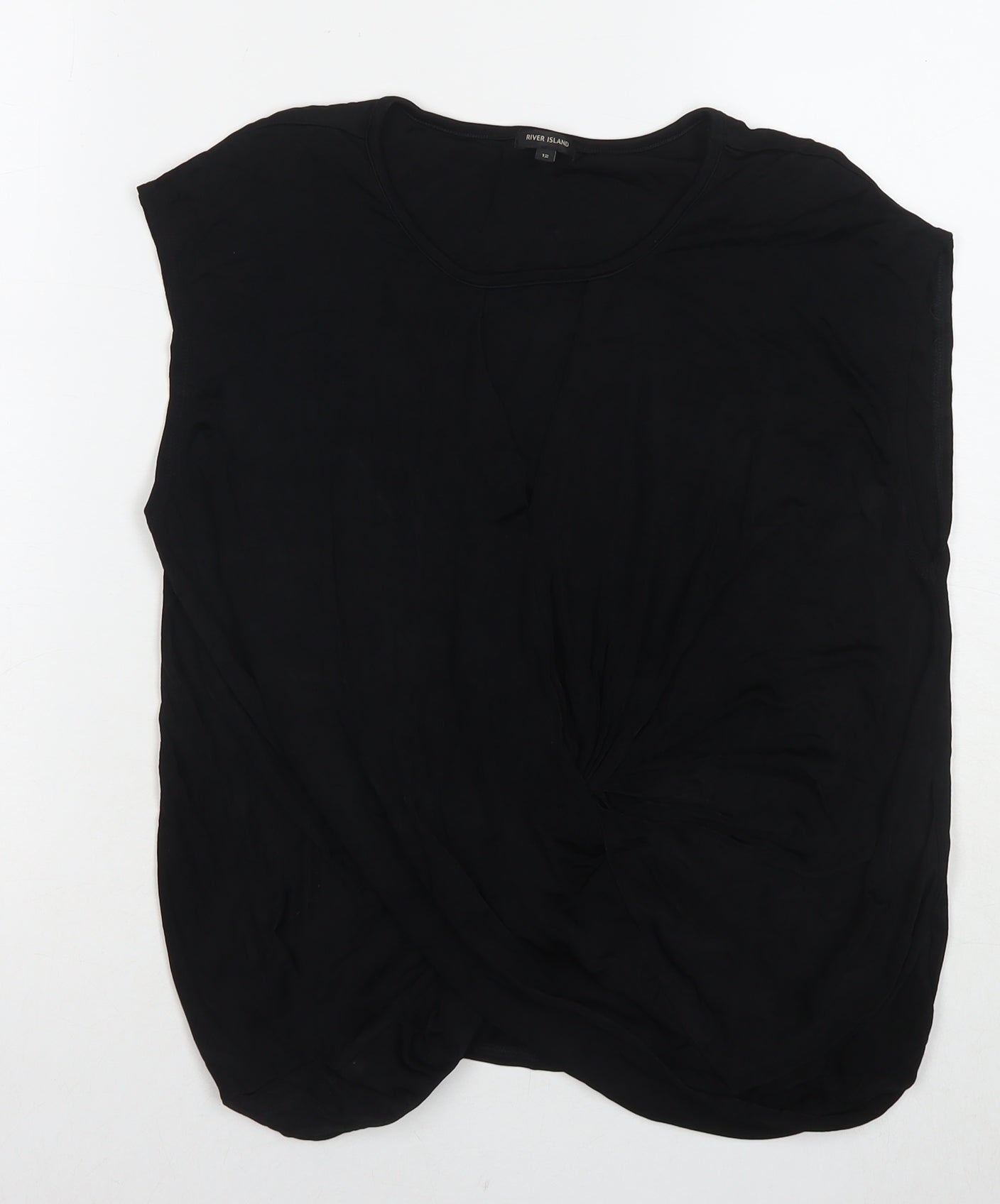 Womens UK Size 12 River Island Black Basic Blouse