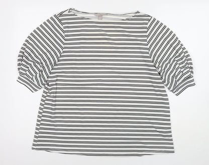 Womens UK Size L H&M White Basic Blouse