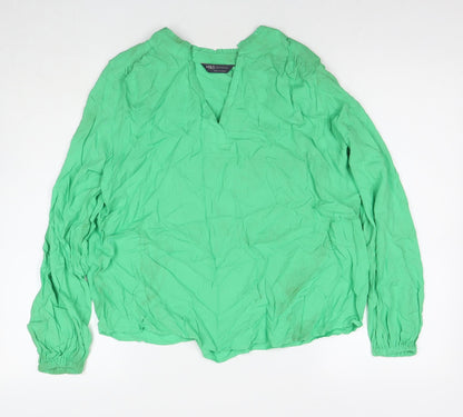 Womens UK Size 8 Marks and Spencer Green Basic T-Shirt