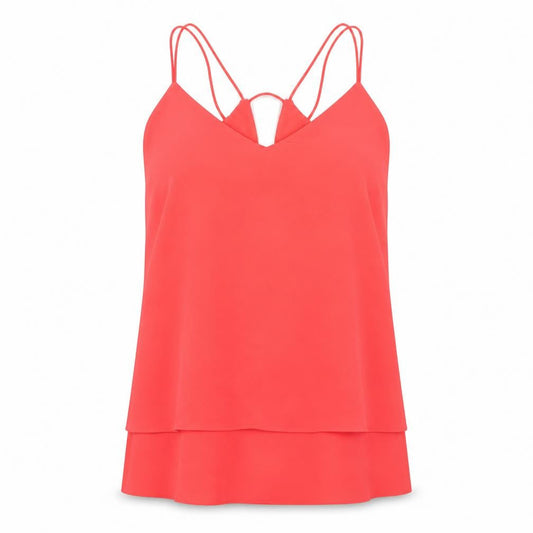 New Look Womens Pink Polyester Basic Tank Size 12 V-Neck