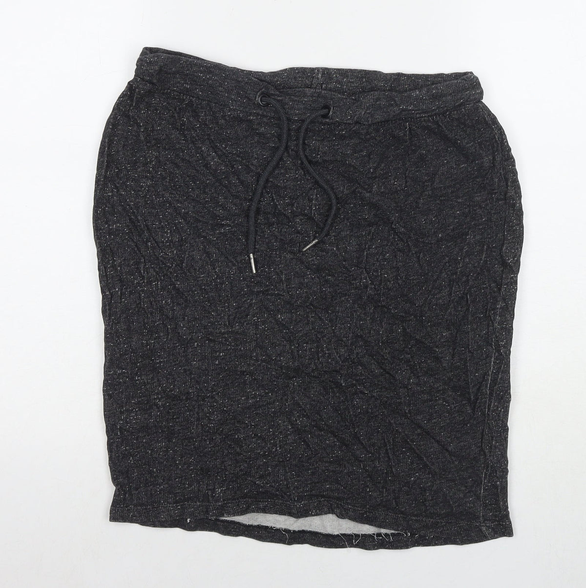 TXM Womens Grey Cotton A-Line Skirt Size M Drawstring