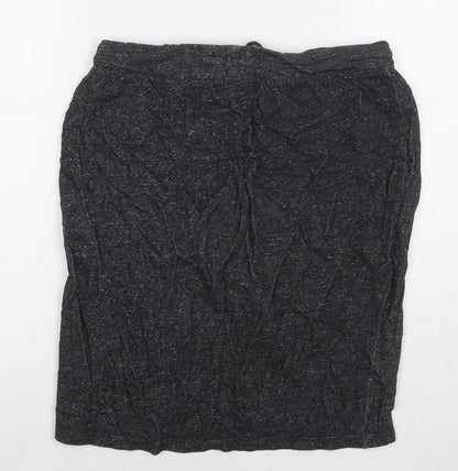 TXM Womens Grey Cotton A-Line Skirt Size M Drawstring