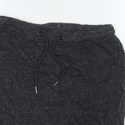 TXM Womens Grey Cotton A-Line Skirt Size M Drawstring