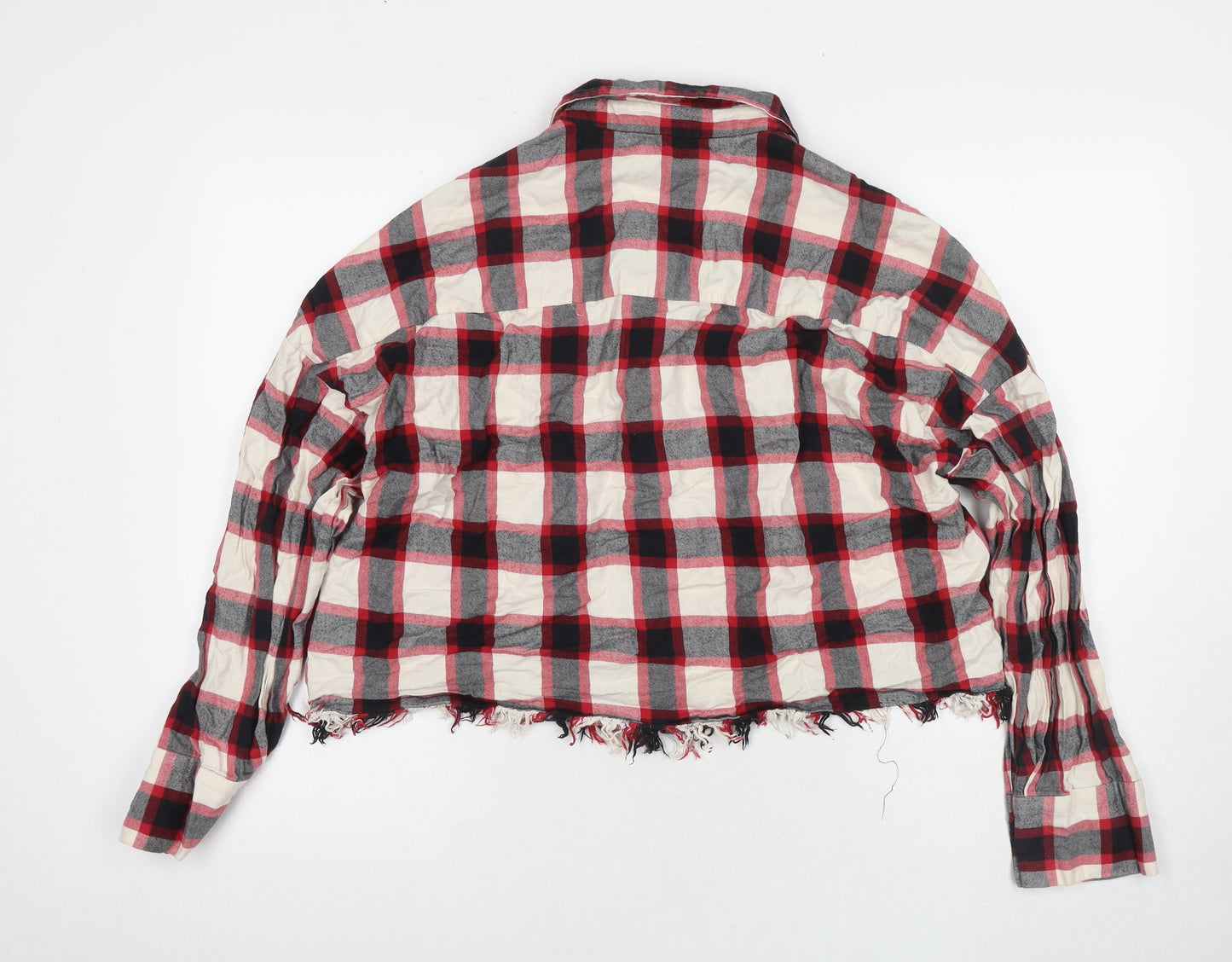 Zara Womens Multicoloured Check Cotton Basic Button-Up Size XL Collared