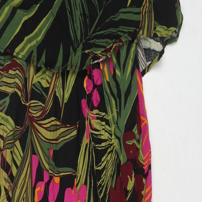 Anthology Womens Multicoloured Floral Viscose A-Line Size 10 Round Neck Pullover