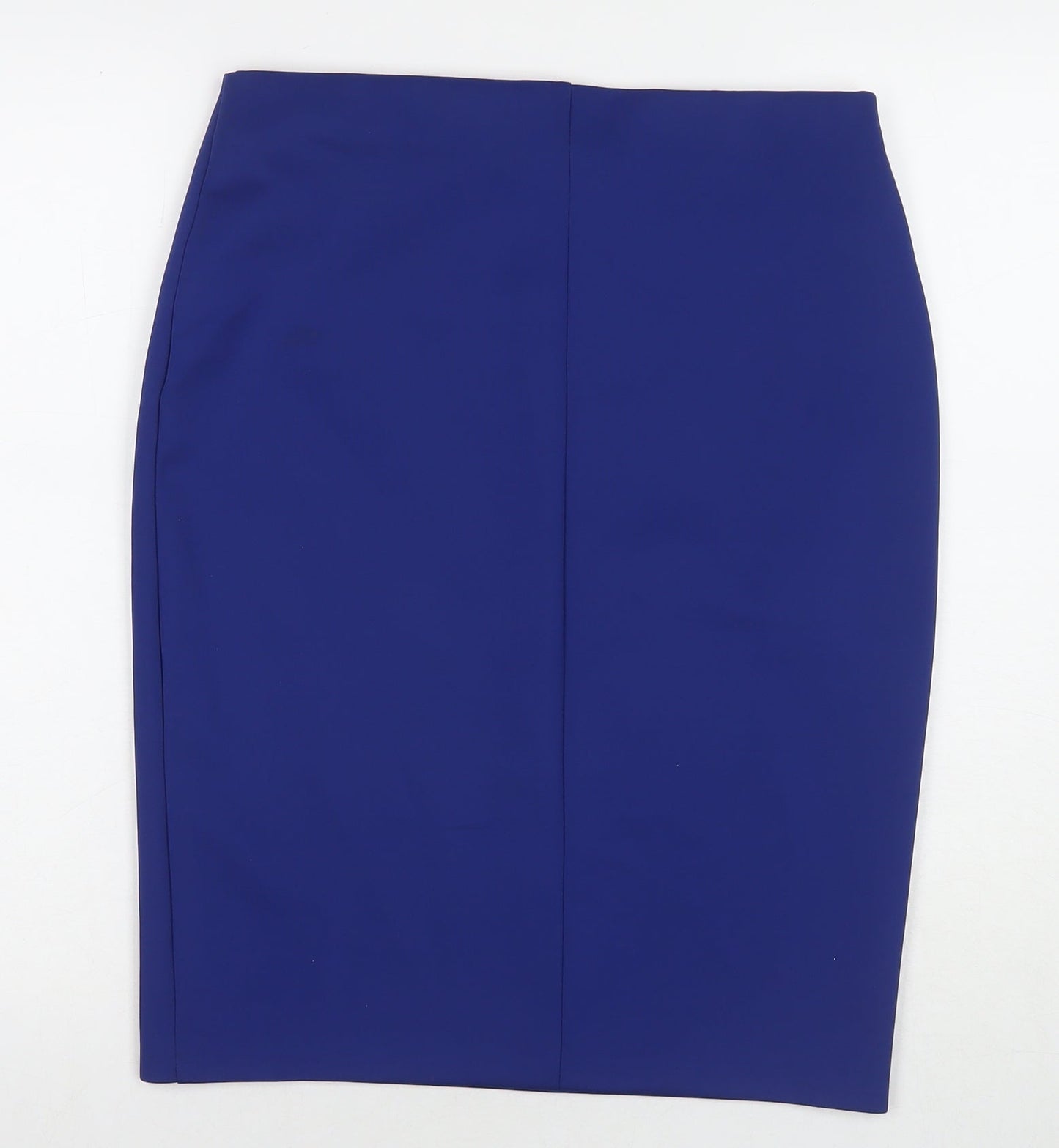 Marks and Spencer Womens Blue Polyester A-Line Skirt Size 32 in