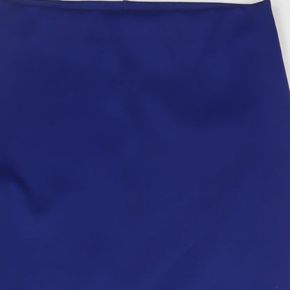 Marks and Spencer Womens Blue Polyester A-Line Skirt Size 32 in