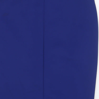 Marks and Spencer Womens Blue Polyester A-Line Skirt Size 32 in