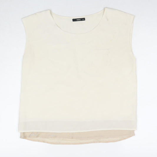 Womens UK Size 14 Oasis White Basic Tank