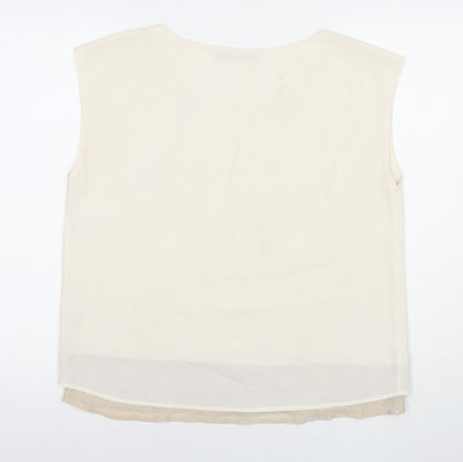 Womens UK Size 14 Oasis White Basic Tank