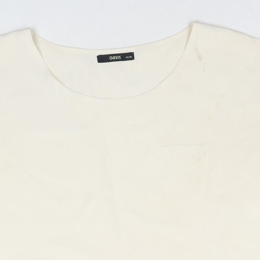 Womens UK Size 14 Oasis White Basic Tank