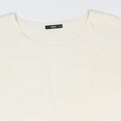 Womens UK Size 14 Oasis White Basic Tank